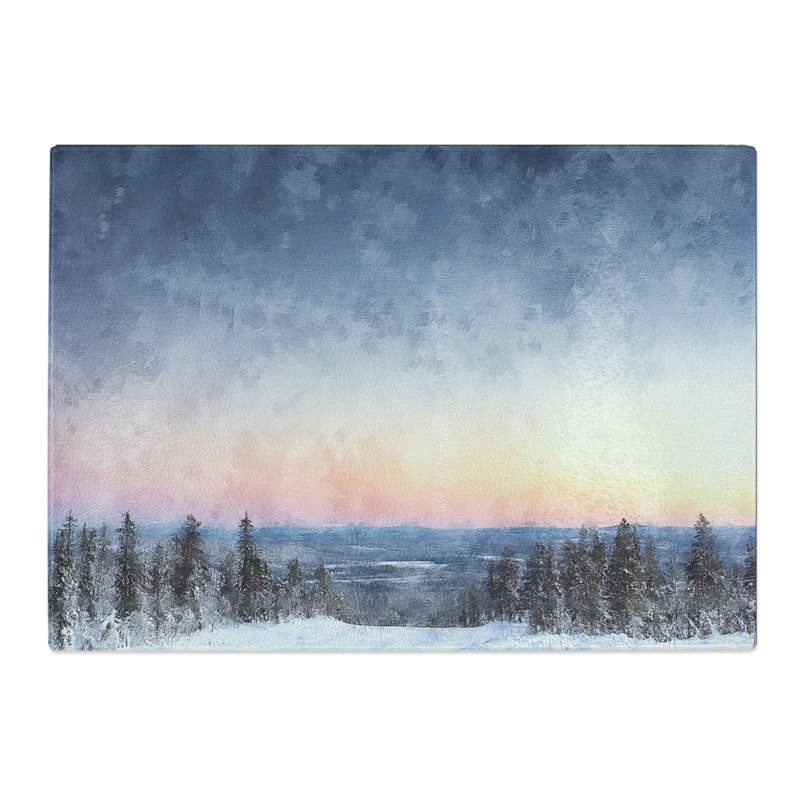Tempered Glass Sunrise in Finland Chopping Board, 20 cm x 28.5 cm