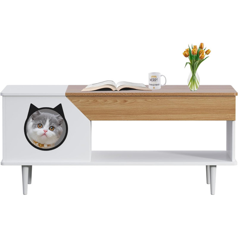 Enceinte de bac à litière pour chat, Blanc