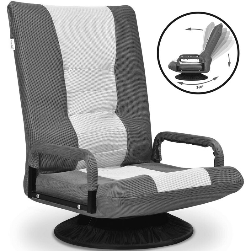 17 Stories Cekaj Reclining and Adjustable Height PC & Racing Game Chair, Grey/White