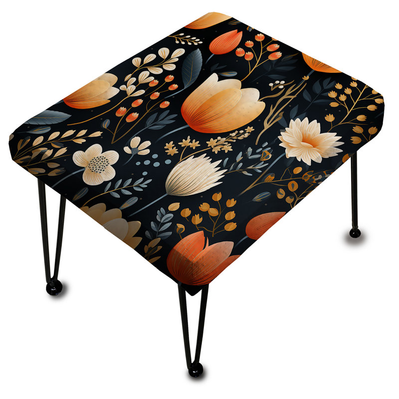 Farmhouse Playful Oasis Floral Pattern - Floral Rectangle Ottoman
