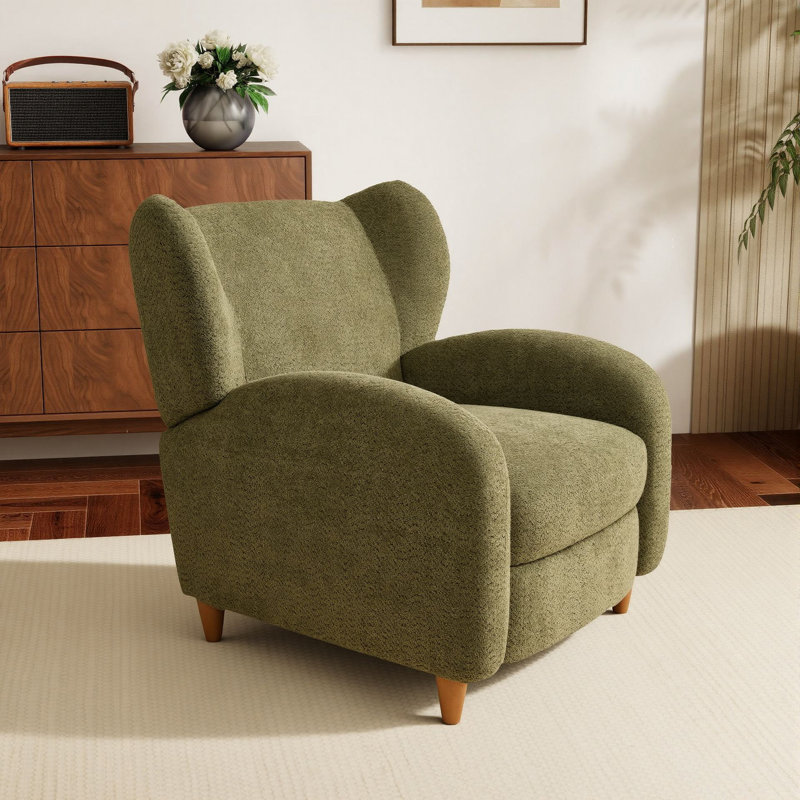 Chaise d'appoint multifonctionnelle 33 po Chenille, Vert olive