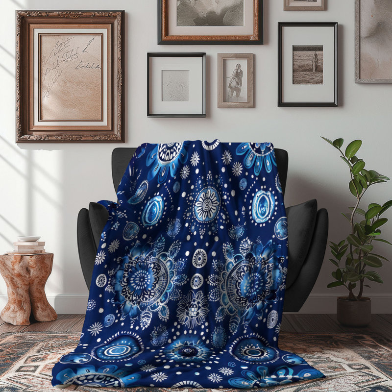 Boho Nature - Couverture sherpa de qualité supérieure 1 pièce, Lit simple