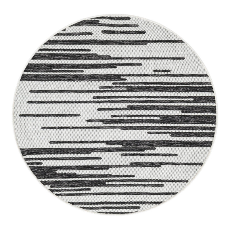 Geometric Indoor / Outdoor Rug, Round 3'3"