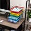 Plateau à papier à 5 niveaux Mind Reader, organisateur de bureau, rangement pour dossiers, espace de travail, bureau, treillis métallique, L 11,75 po x l 14 po x H 15 po, couleurs variées