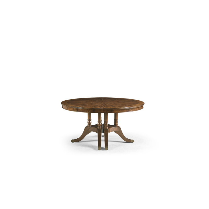 Round Mahogany Dining Table Opens To 10 Feet  Seats 12