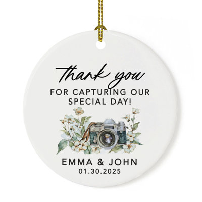 Custom Thank You Camera Ornament 20XX Ceramic Christmas Keepsake For Photographers Capturing Our Special Day