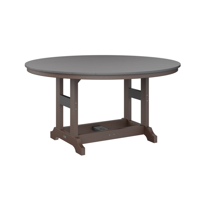 Garden Classic Outdoor Round Bar Table, Smoke Gray, Chocolate Brown