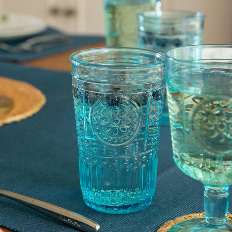 Romantic H Romantic Romantic Highball Glasses, Blue, 475