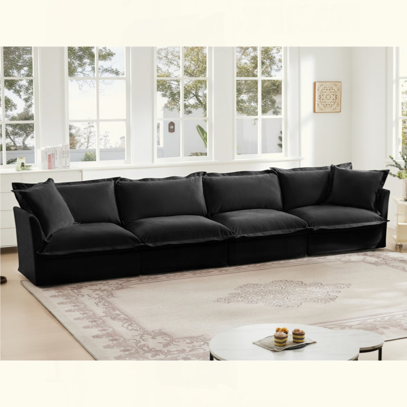 Canapé en chenille, Crème, 4