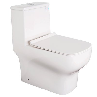 Toilette ronde une pièce à double chasse (siège inclus)