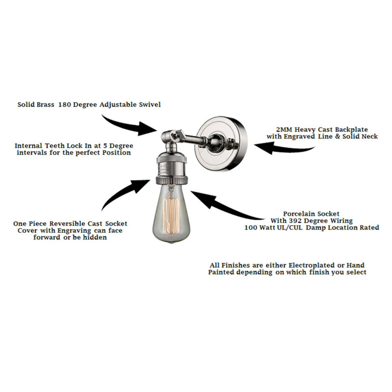 Iyana Dimmable Bath Sconce, Polished Nickel, Bulb Not Included
