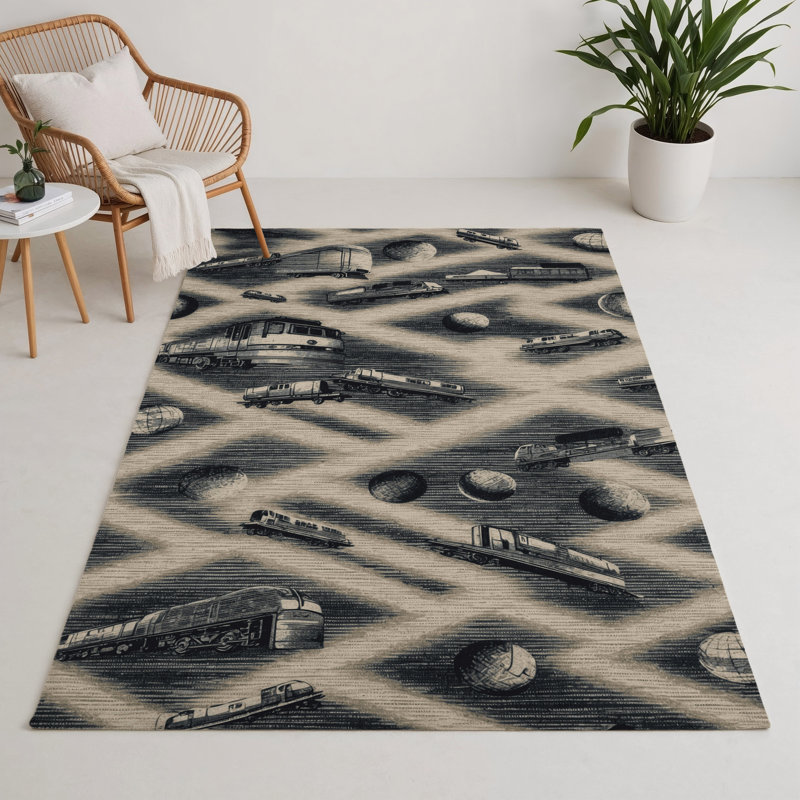 Tapis intérieur et extérieur beige Transport, Rectangle 9 pi x 12 pi