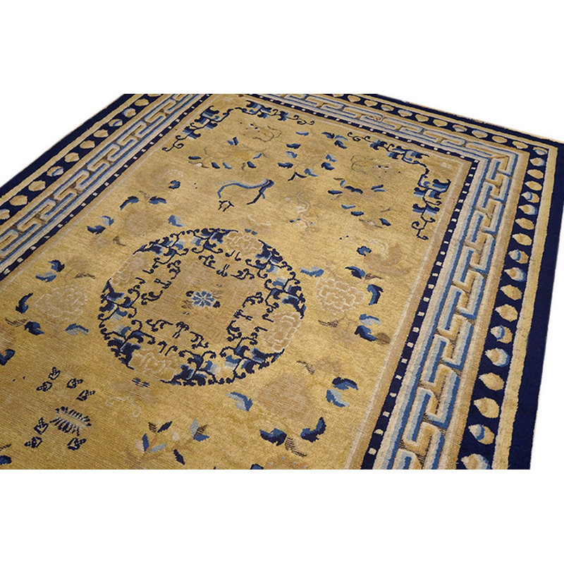 Antique Ningxia Hallway Runner Wool Yellow Rug