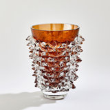 Porcupine Vase-Dark Amber-Tall