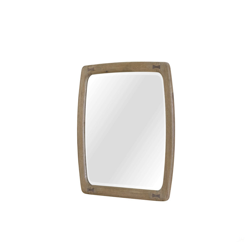 Miroir d'inspiration anglaise en chêne noueux avec nœuds papillon