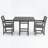 Gray HDPE 3-Piece Outdoor Patio Dining Set With Square Table And 2 Armchairs