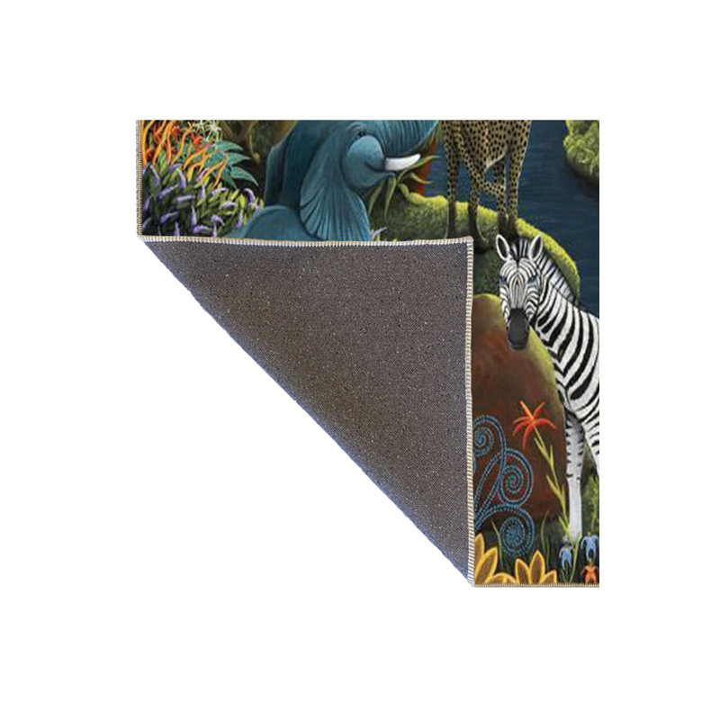 Wild Themed Patterned Modern Decorative Rug, Rectangle 3'11" x 5'11" Rug Pad Included