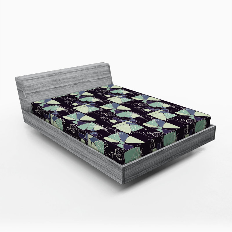 Microfiber Geometric Fitted Sheet, Full Fitted Sheet