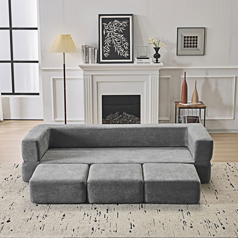 Convertible Sectional Sofa With Ottomans