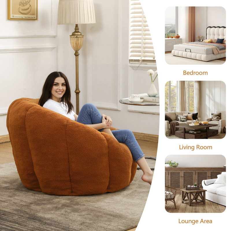 Teddy Bean Bag Chair, Orange