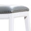 Tabouret de bar blanc de 30 po avec siège en cuir noir, conception confortable, bois franc massif pour la cuisine ou le tabouret, et cuir, pour une durabilité accrue-124438244-124438250-124438245