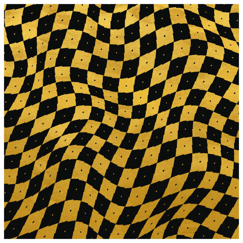Wavy Checkered Pattern Bath Mat, 24in W x 17in L