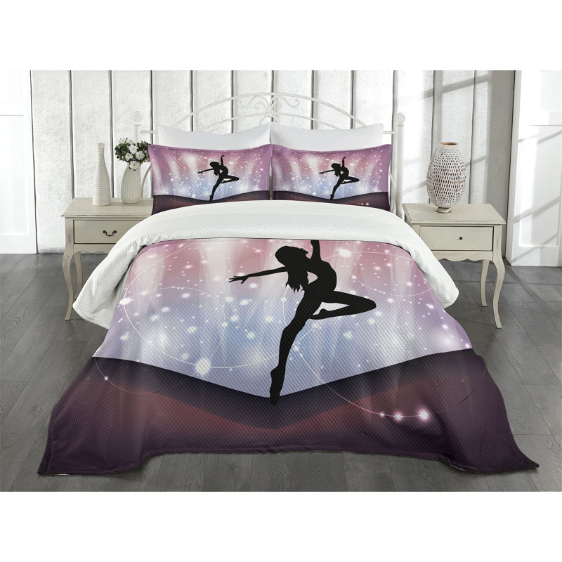 Ambesonne Contemporary Bedspread Set Magic Dance Fine Arts Multicolor, King Bedspread + 2 Standard Shams