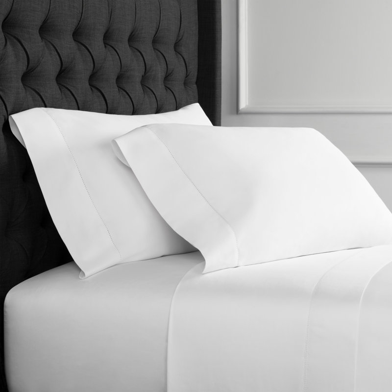 Barbe Sheet Set, Twin Sheet Set + Fitted Sheet + 1 Pillowcase, White