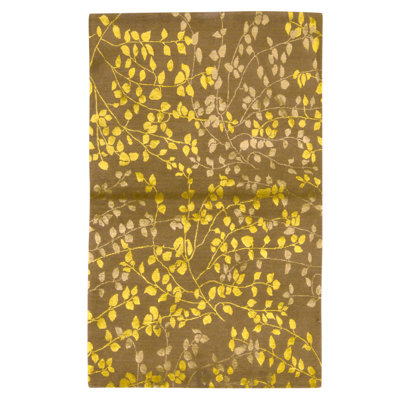 Tapis brun noué à la main de haute qualité