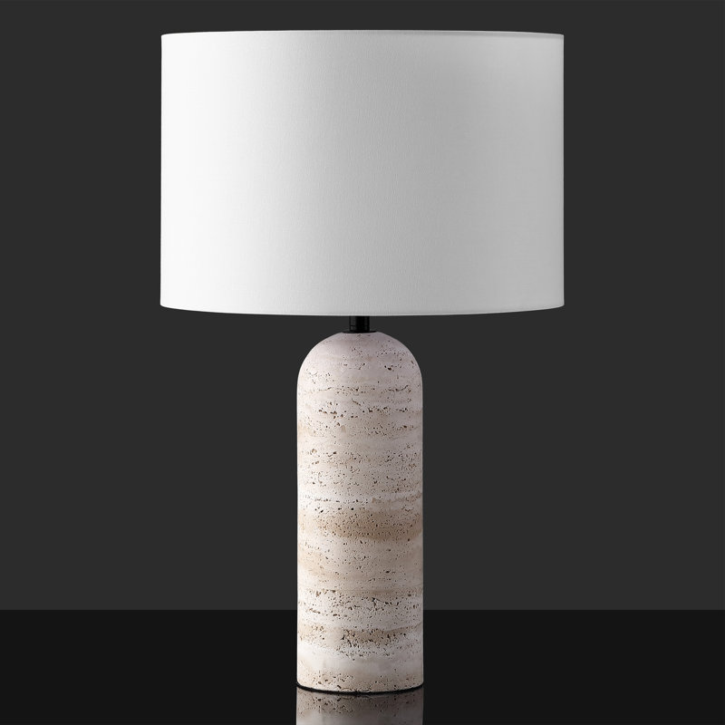 Ansonia Tunbridge Marble Table Lamp, Dark Travertine