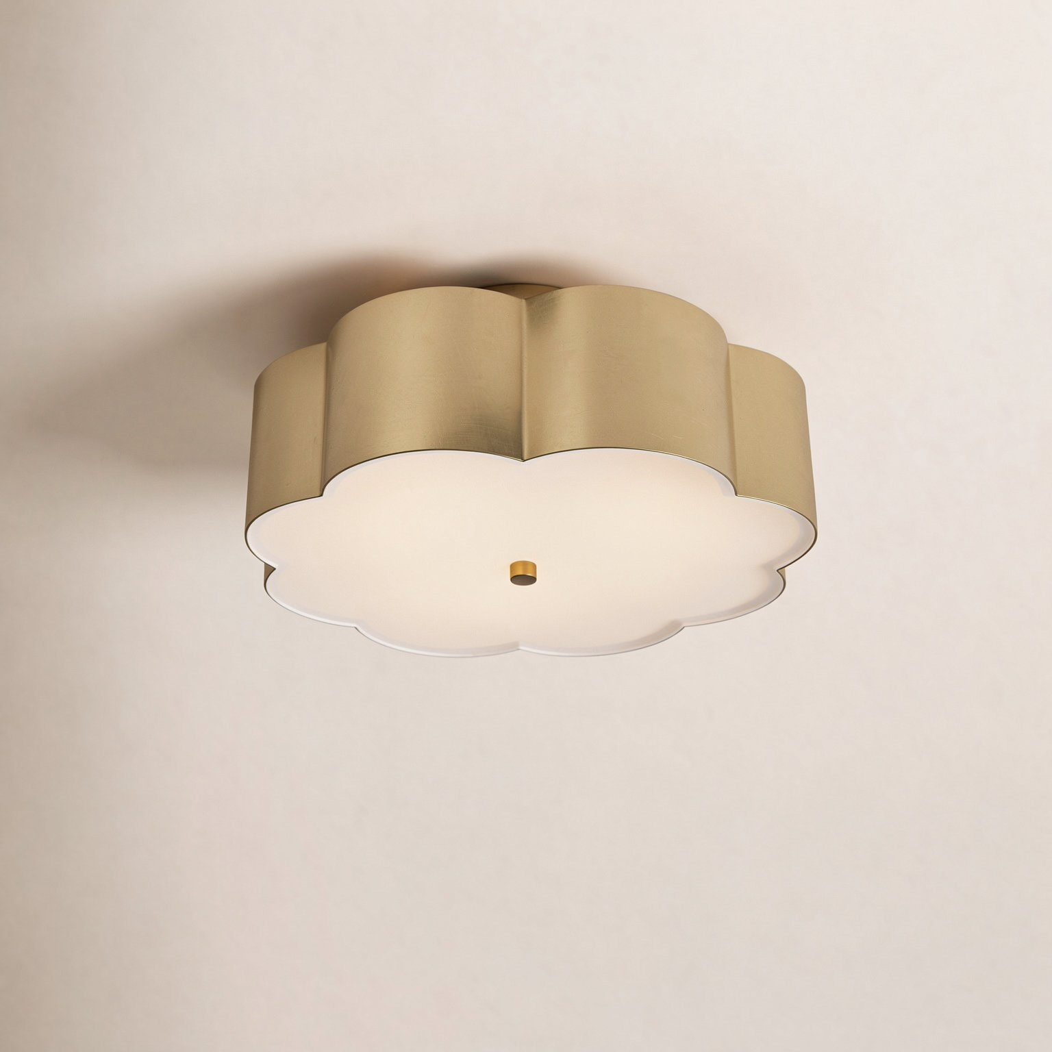 Embry 3-Light Flush Mount, Gold, White/Gold