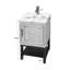 Meuble-lavabo de 20 po avec lavabo en céramique, armoire autoportante avec robinet et rangement-780326700