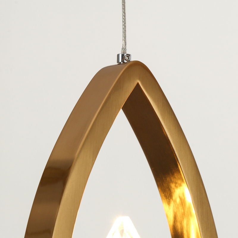 Mini-luminaire suspendu simple 1 lumière de 5,5 po avec accents de cristal Estrelita