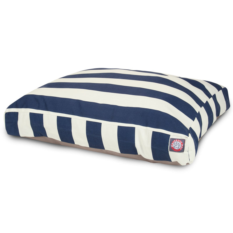 Oreiller orthopédique à rayures verticales, Bleu marine, Grand (l 36 po x P 44 po x H 5 po) ;