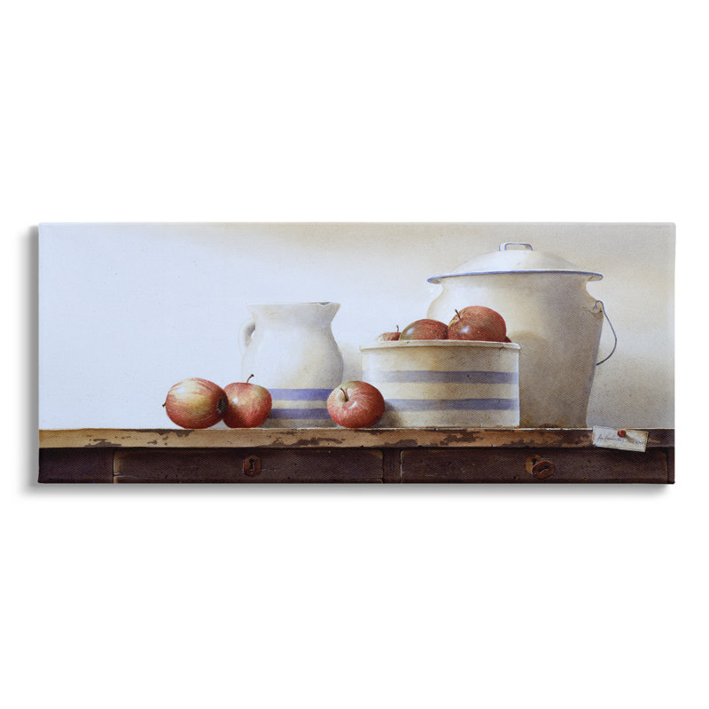 «Farmhouse Apples Still Life On Canvas» par Ray Hendershot, reproduction, H 17 po x l 40 po x P 1,5 po