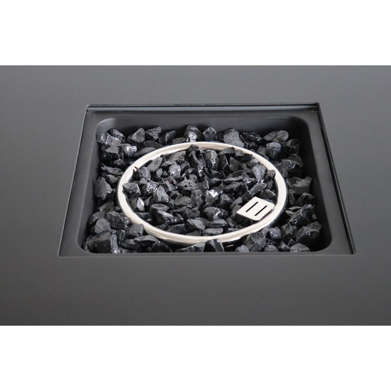 Table de foyer d'extérieur l 30 po avec couvercle, H 25 po, acier inoxydable, foyer en acier de jardin, X Leisure