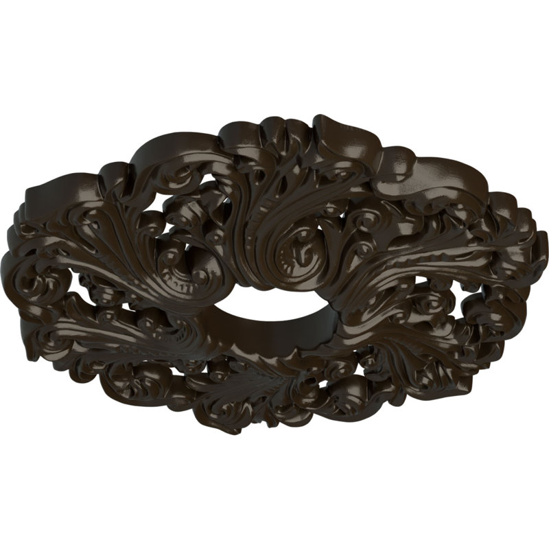 Médaillon de plafond Endurathane Orrington, DE 19 5/8 po x P 4 3/4 po x P 1 3/4 po (convient aux auvents jusqu'à 4 3/4 po), finition dorée de pharaons peinte à la main