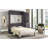 Full Murphy Bed with Wardrobe, Foldable Cabinet Design and Built-in Storage System, Gray-2133008163