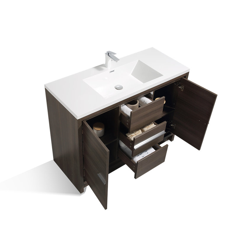 Netter 48 " W Freestanding Standard Free Standing Single Double With Solid Surface Top