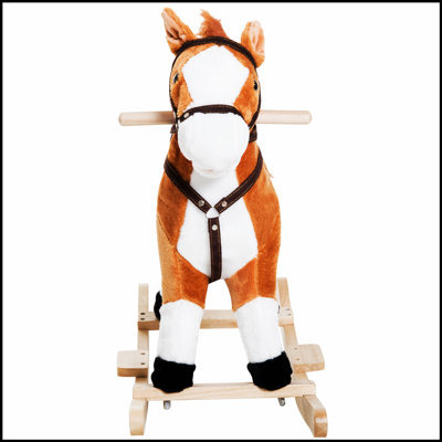 Cheval à bascule en peluche pour enfants avec sons réalistes pour le jeu interactif et le développement des compétences