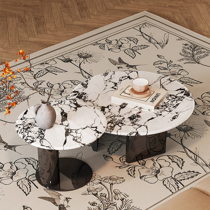 Table basse italienne en marbre, H 15,4 po x L 31,5 po x l 31,5 po