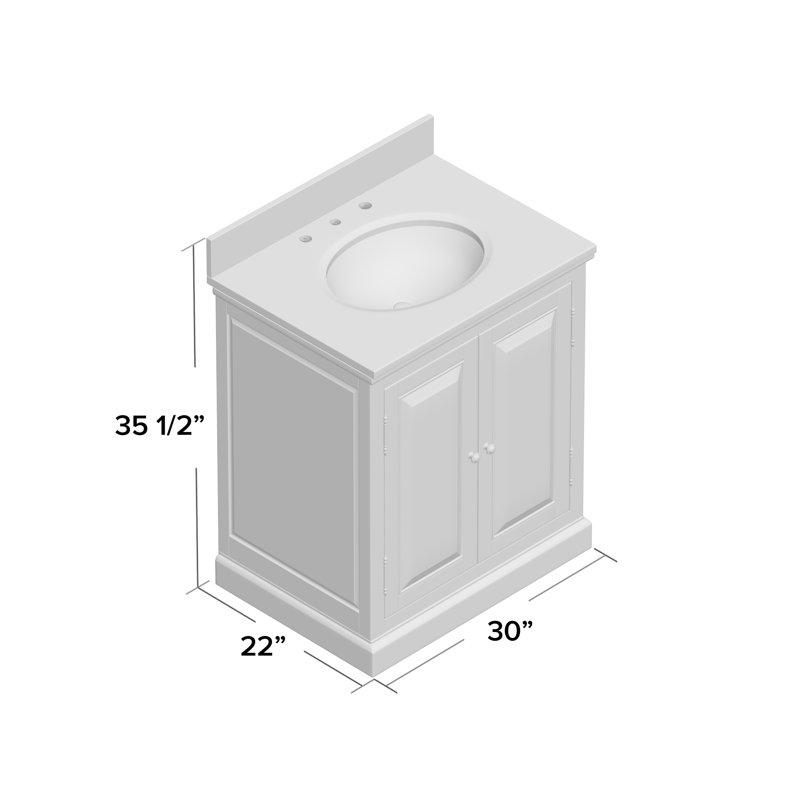 Ensemble de meuble-lavabo simple 30 po Esponga, Blanc