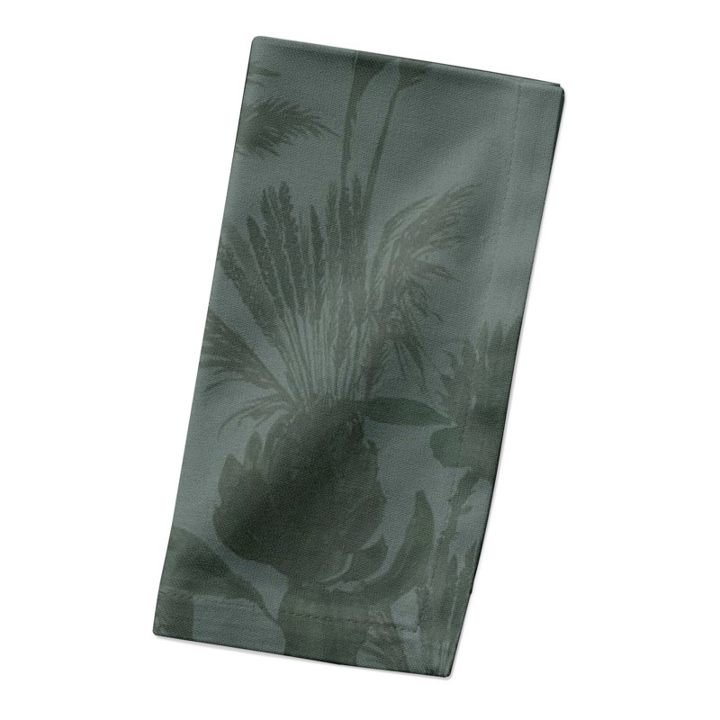 Floral Rectangle Napkin, Emerald Green Tones