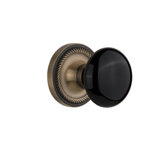 Rope Rosette with Black Porcelain Door Knob