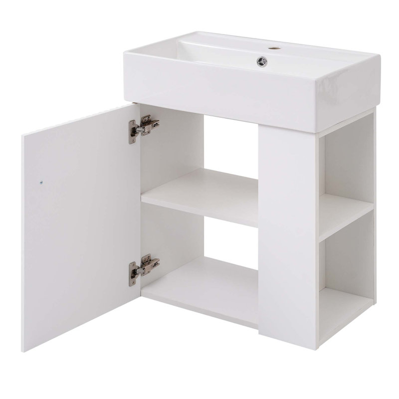 Meuble-lavabo flottant moderne avec lavabo en céramique