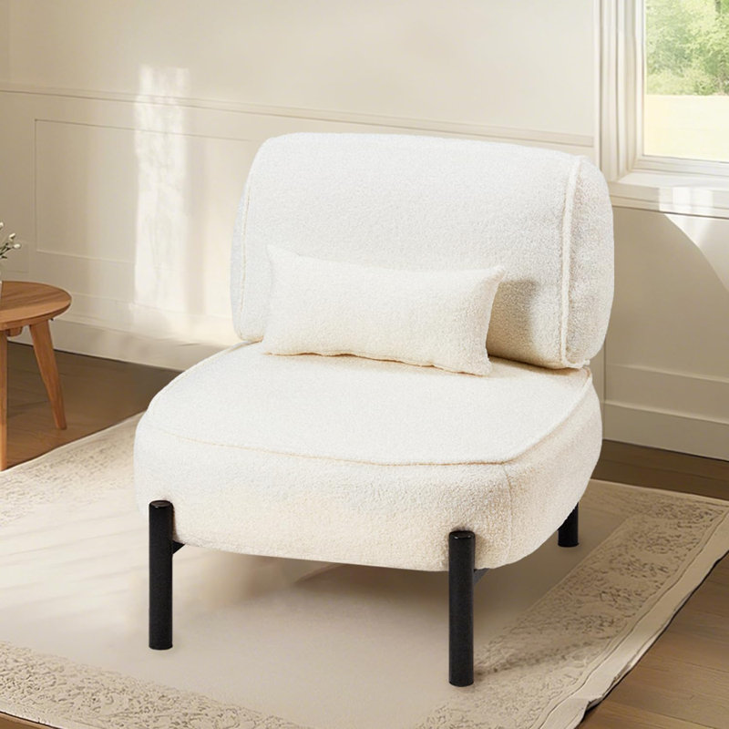 Upholstered Accent Chair, White