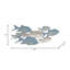 Décoration murale côtière poisson décoratif en métal côtier pour décoration d'intérieur - 41 po, bleu et blanc