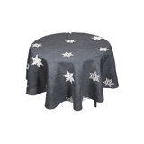 Snowflake Embroidered Christmas Round Tablecloth