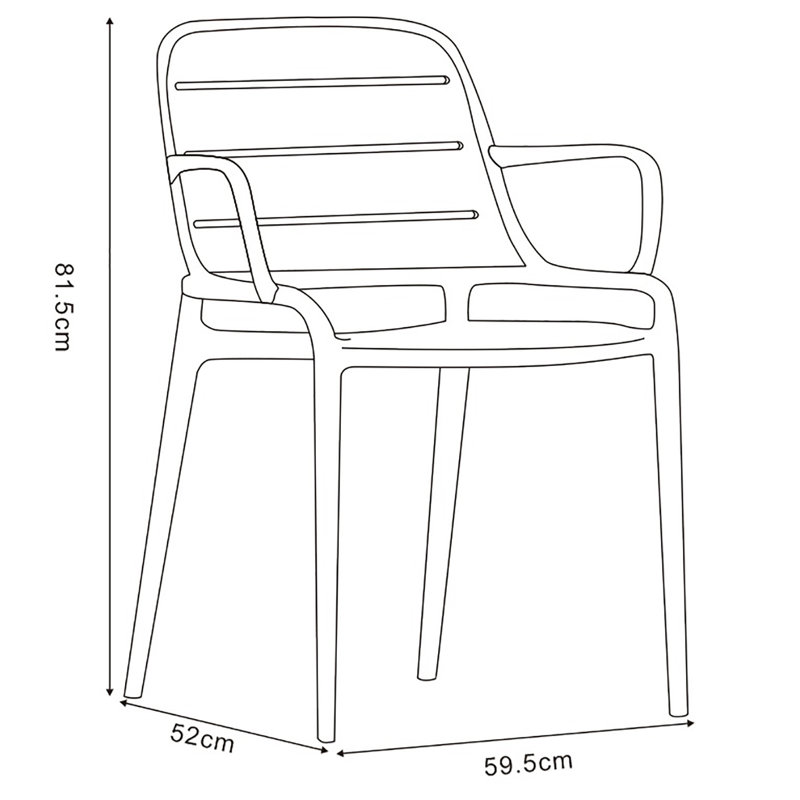 Jasper Outdoor Stacking Armchair (Set of 4) - Ginger, Army Green