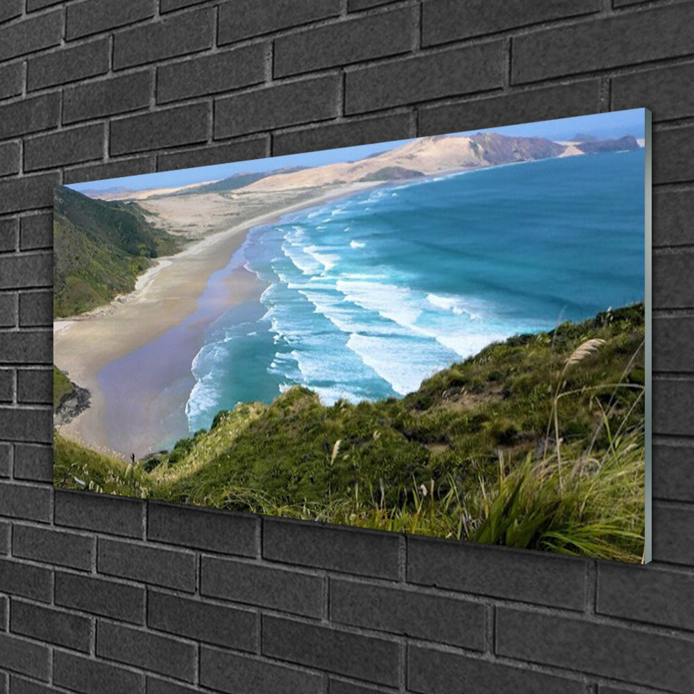 Landscape Beach Sea - Unframed Photograph on Glass
